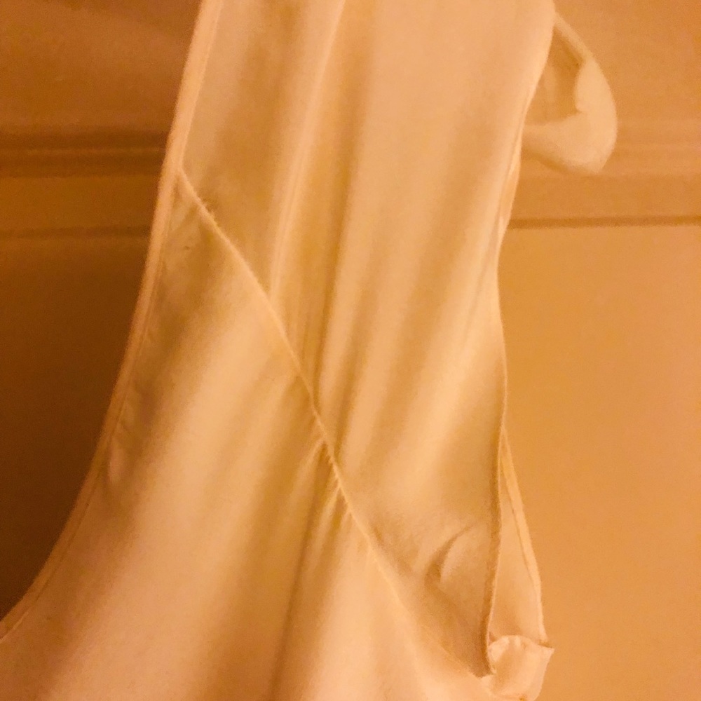 Ivory silk dress with matching slip knee length